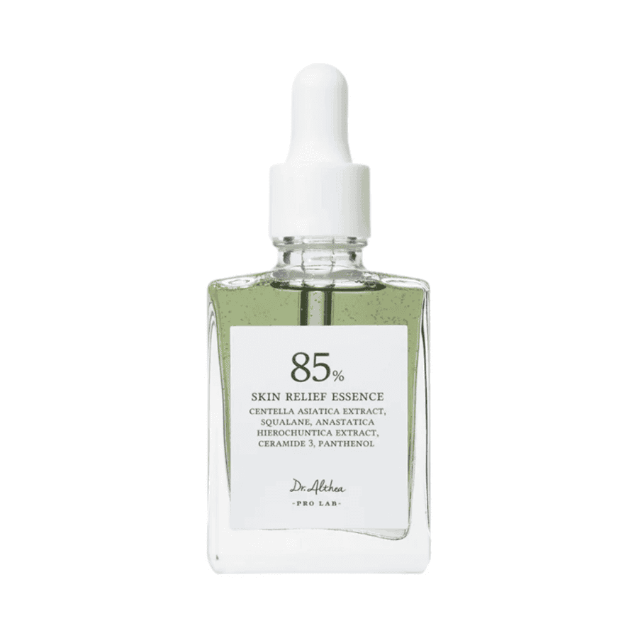 Anti-ældning serum med Centella Asiatica, Squalane og Panthenol til beroligelse og hydrering af huden – Dr. Althea Pro Lab, 85% Skin Relief Essence.