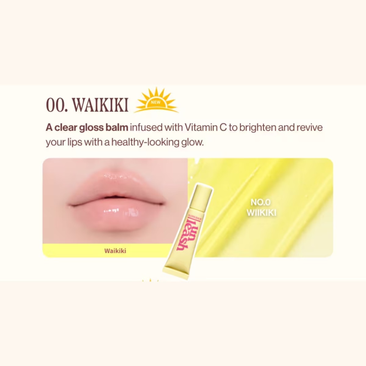 Unleashia - Sunset Dazzle Gloss Balm #No0 Wakiki 10 g - Billede 2