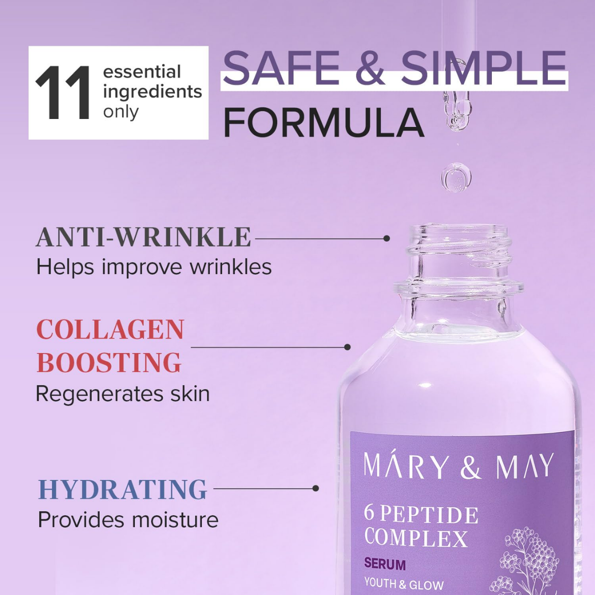 Mary & May - 6 Peptide Complex Serum 80 ml - Billede 4
