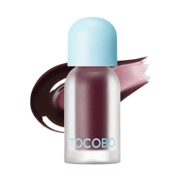 TOCOBO hudpleje serum i en elegant flaske med lyseblå og lyserød farvetone, designet til at forbedre hudens elasticitet og glød.