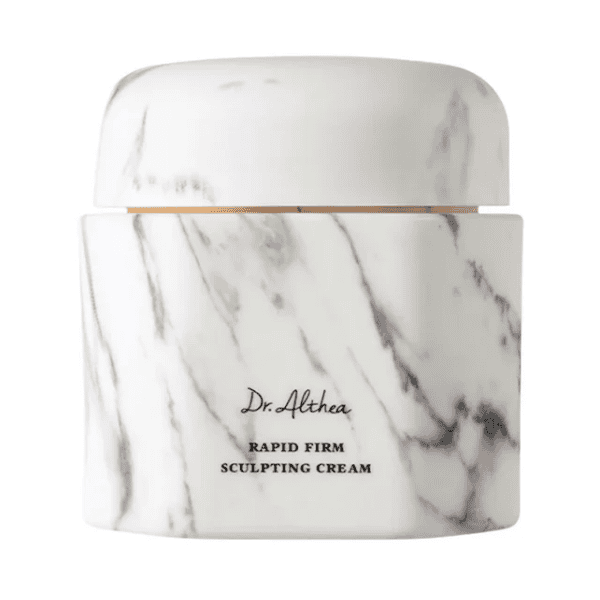 Hyaluronsyre anti-aging ansigtscreme til fugt og elastitet, professionel skønhedspleje, dr. Althea Rapid Firm Sculpting Cream, luksuriøs hudforyngelse, let absorberende tekstur, klinisk bevist effekt.