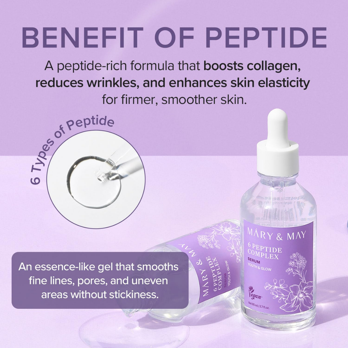 Mary & May - 6 Peptide Complex Serum 80 ml - Billede 5