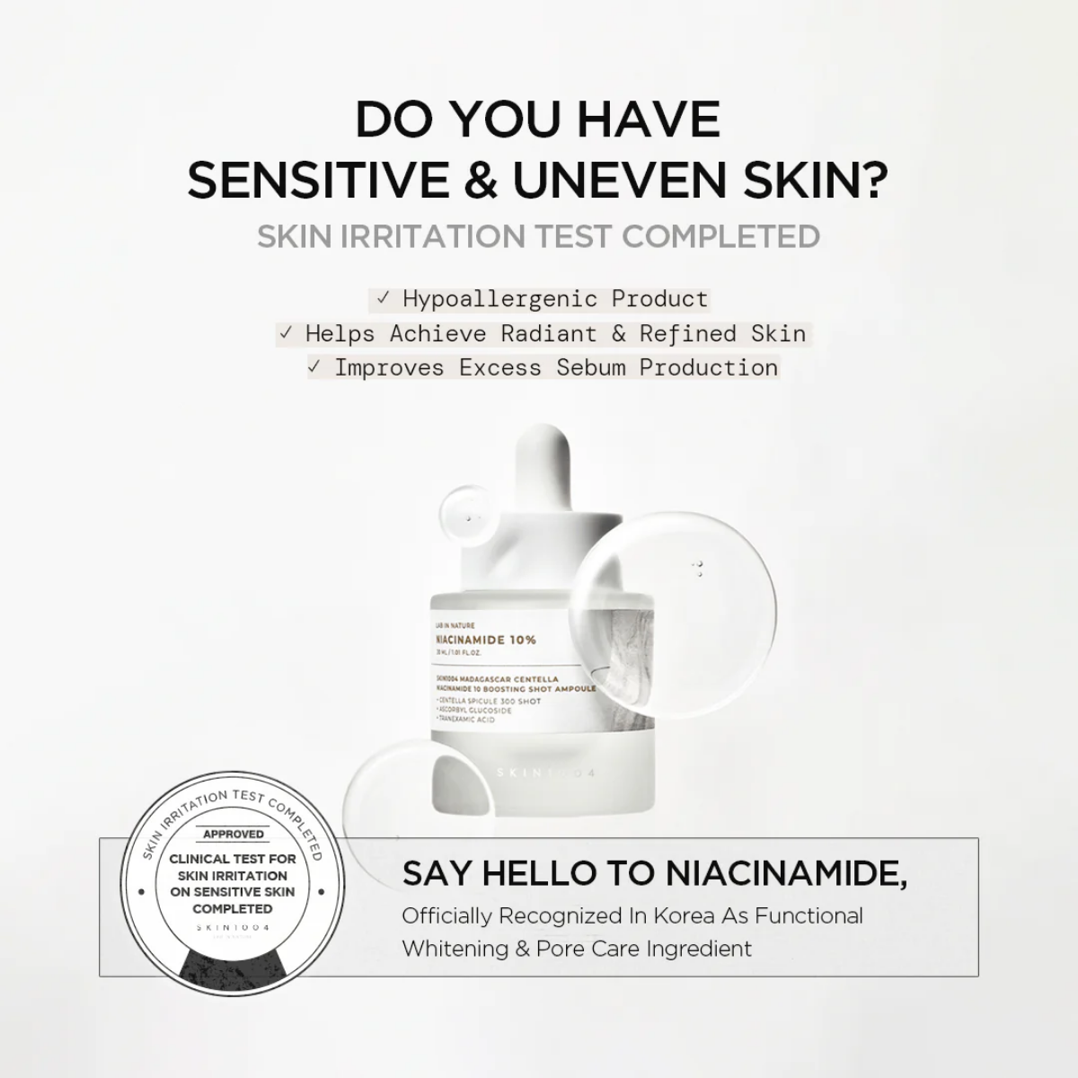 SKIN1004 - Madagascar Centella Niacinamide 10 Boosting Shot Ampoule 30 ml - Billede 4