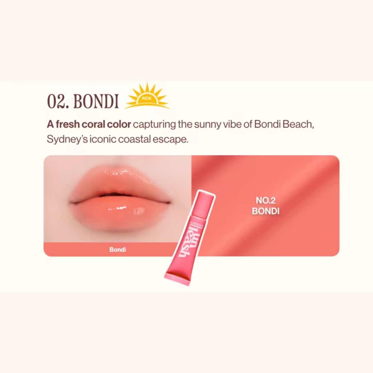 Unleashia - Sunset Dazzle Gloss Balm #No2 Bondi 10 g - Billede 2
