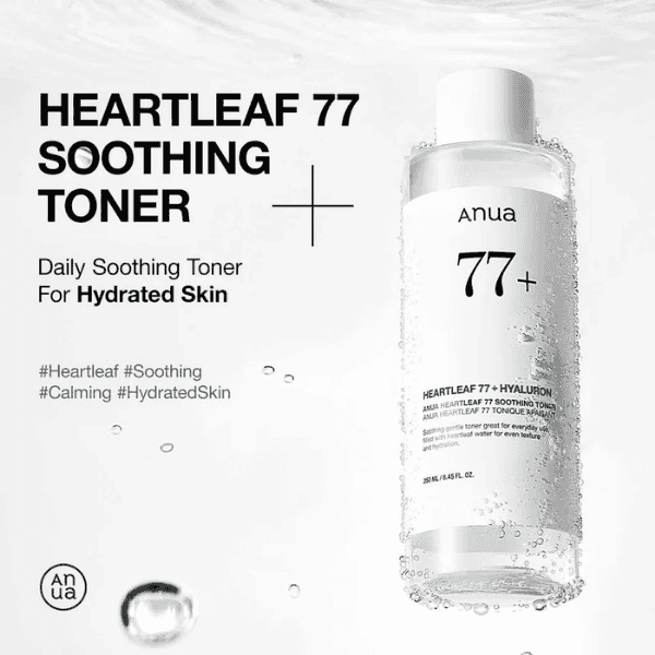 Hydreret hud med Heartleaf 77 Soothing Toner fra MySkin, beroligende og fugtgivende ansigtstoner til daglig brug. Perfekt til sensitiv og dehydreret hud.