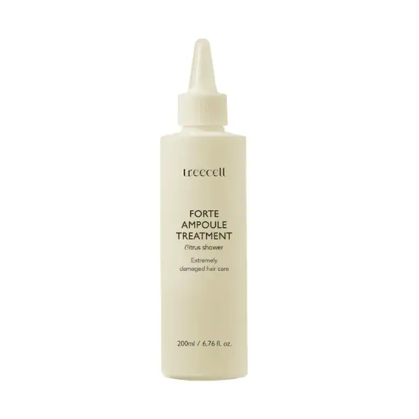 Treecell Forte Ampoule Treatment Citrus Shower til beskadiget hår, fugter og styrker håret, ideel til tør og skadet hårpleje, 200 ml, effektiv hårbehandling.