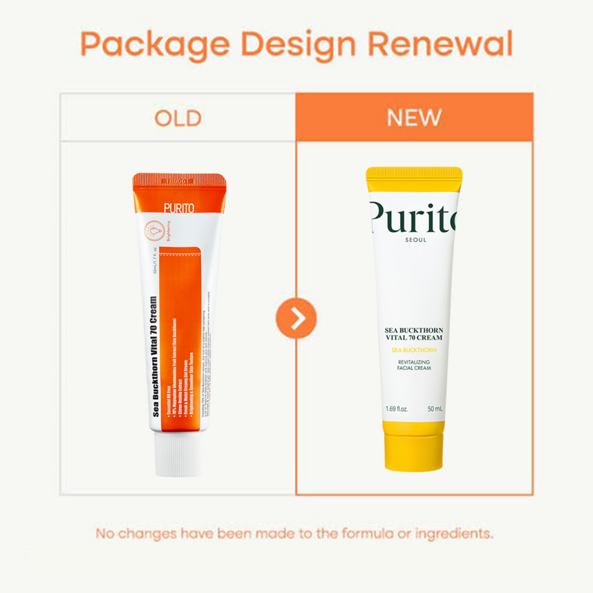 Purito - Sea Buckthorn Vital 70 Cream 50 ml - Billede 3