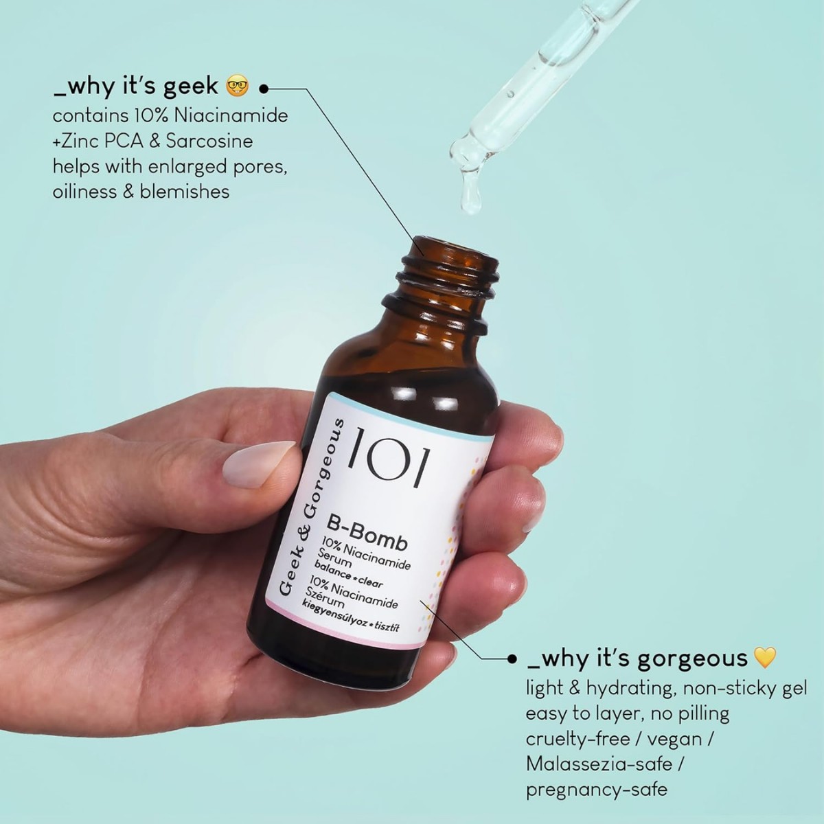 Geek & Gorgeous - B-Bomb - 10% Niacinamide Serum 30 ml - Billede 3