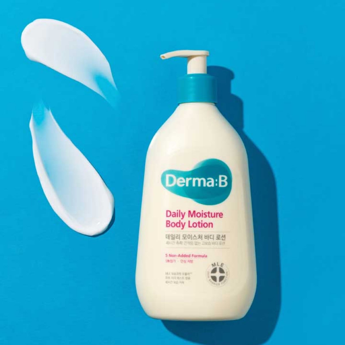 Hudpleje, daglig kropslotion, Derma:B, fugtgivende body lotion, allergivenlig, milde hudplejeprodukter, skånsom hudpleje, hudpleje til alle hudtyper, ceramider, beroligende lotion, dermatologisk testet.