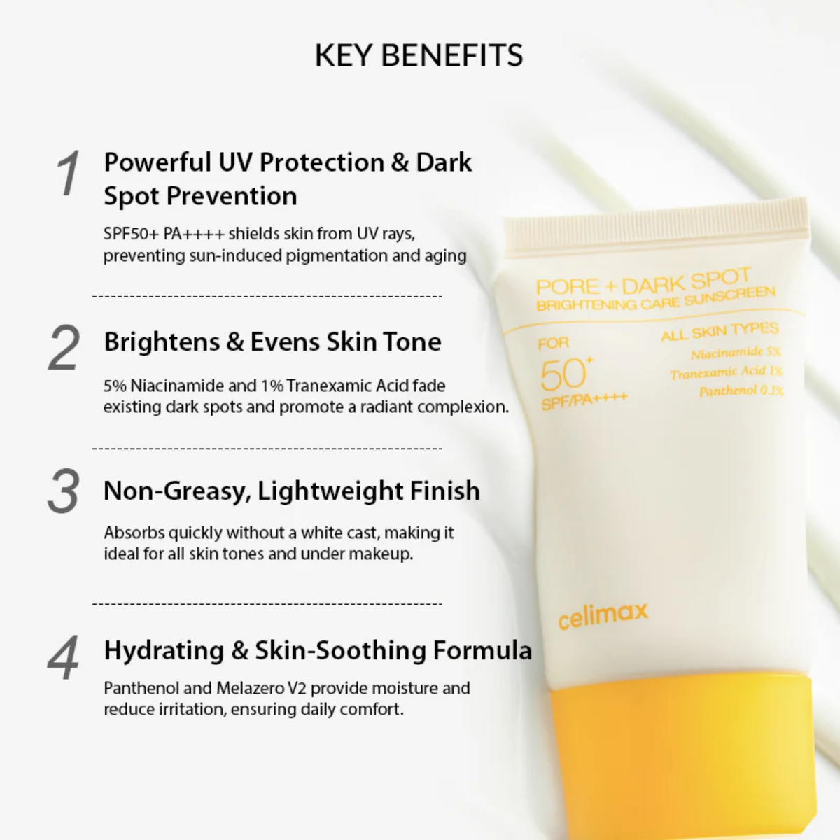 Celimax - Pore+Dark Spot Brightening Care Sunscreen SPF 50+ 50 ml - Billede 2