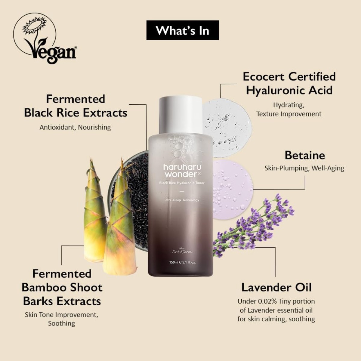 HaruHaru WONDER - Black Rice Hyaluronic Toner 150 ml - Billede 2