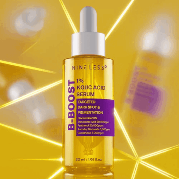 B-Boost 1% Kojic Acid Serum til irritation og pigmentpletter, indeholder niacinamide og tranexamsyre, 30 ml, effektiv hudpleje til at forbedre hudens ensartethed og reducere mørke pletter.