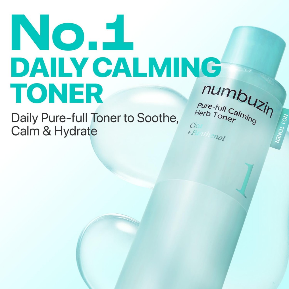 Numbuzin - No.1 Pure-Full Calming Herb Toner 300 ml - Billede 3