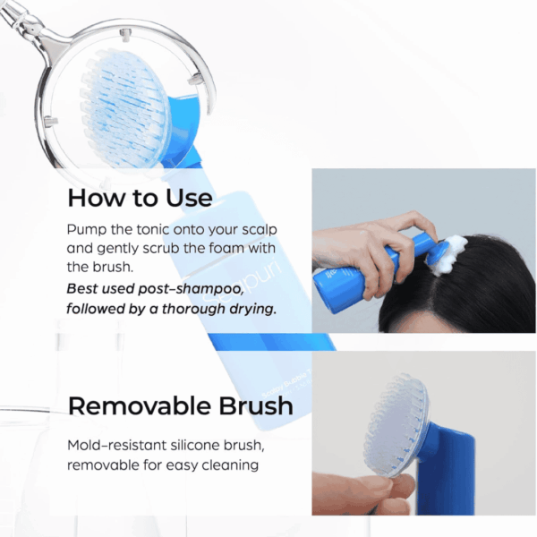 Rensende skælleturbold for hårbørste, vaskbar og hygiejnisk peelingbørste.