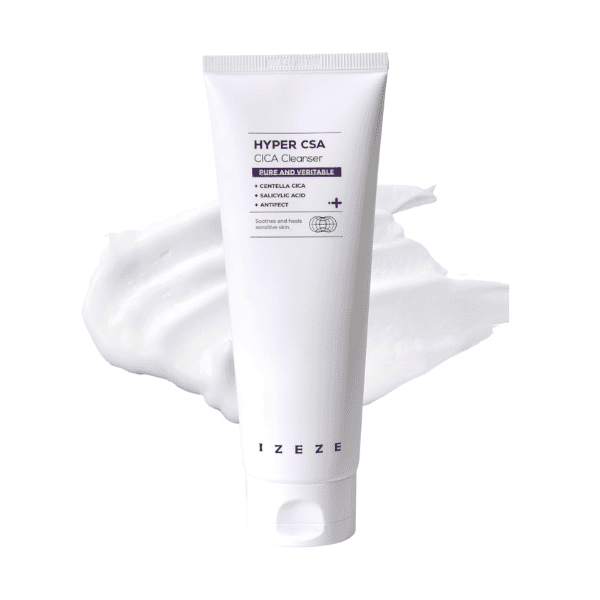 HYPER CSA Cica Cleansers til sensitiv hud, beroligende og helende, med centella asiatica og salicylsyre, bekæmper bumser og irritation, ideel til beroligende hudpleje.