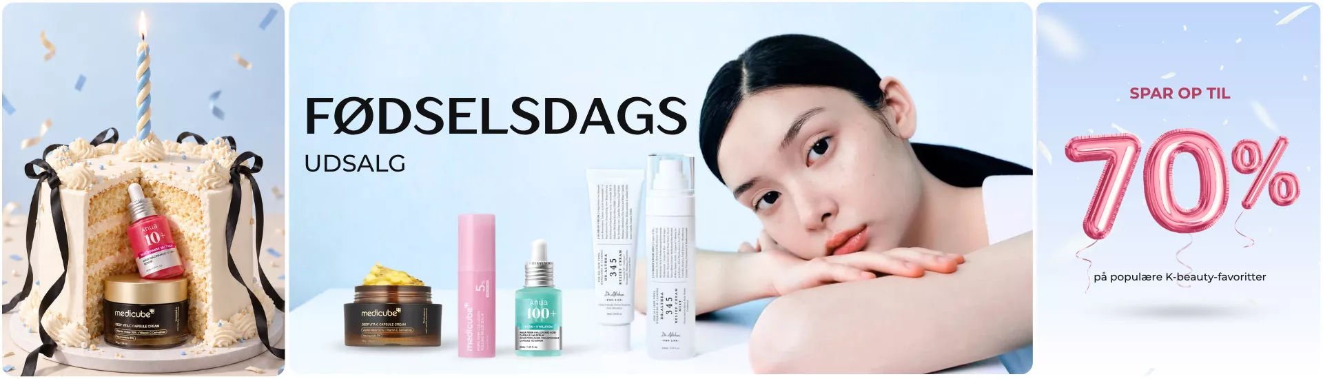 Fødselsdagsudsalg - Spar 15-70% på hele shoppen myskin.dk